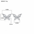 Full Rhinestone Butterfly Stud Earrings | Copper Black Natural