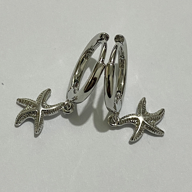 Korean Diamond Embedded Earrings | Copper Gold Silver Versatile