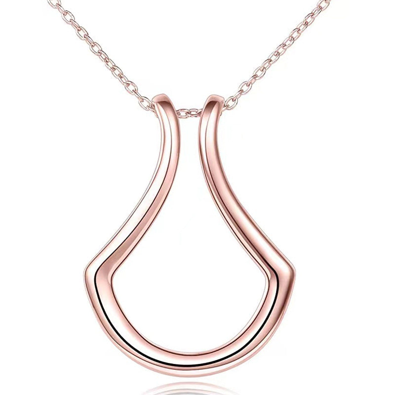 U-Shape Ring Holder Pendant Necklace for Women