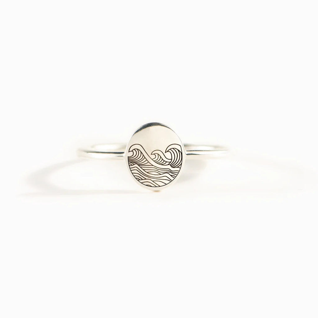 S925 Pure Silver Sea Wave Ring | Women's Minimalist Band
