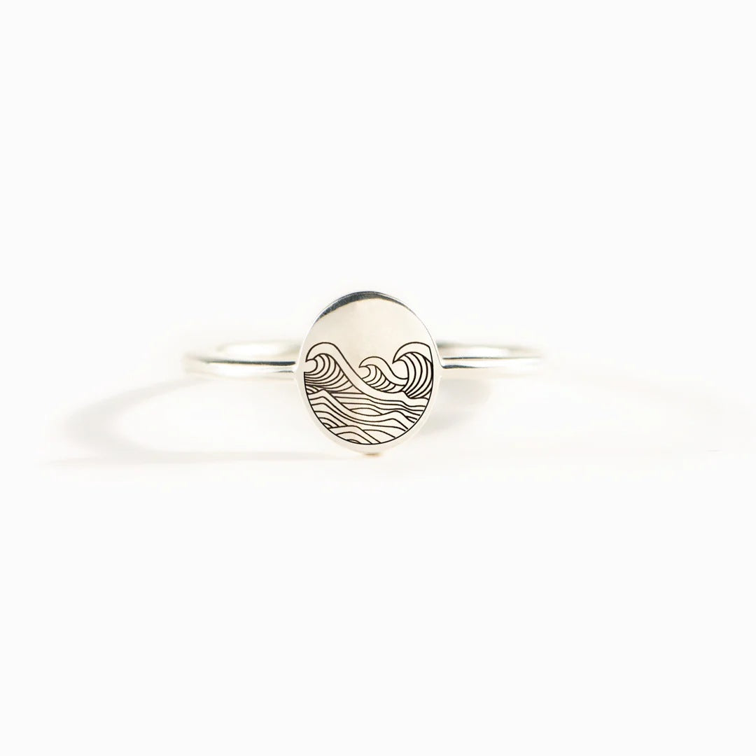 S925 Pure Silver Sea Wave Ring | Women's Minimalist Band