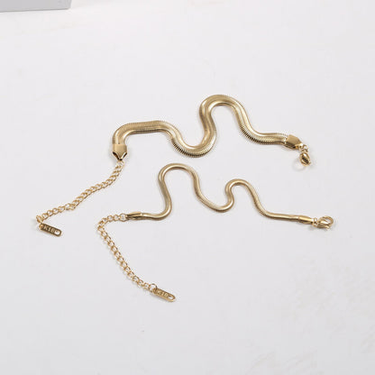 Snake Bone Chain Bracelet in Titanium Steel | 3mm and 6mm