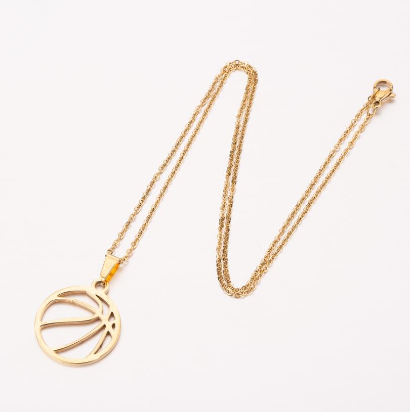 Volleyball Pendant Necklace in Stainless Steel