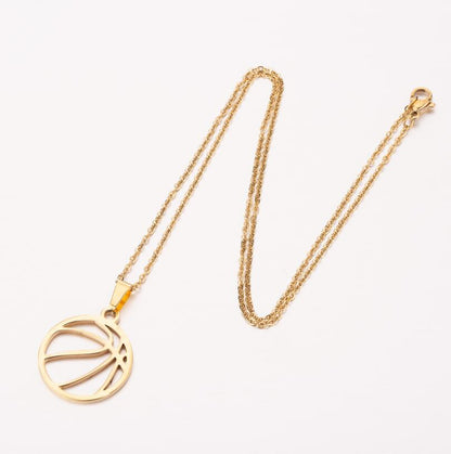 Volleyball Pendant Necklace in Stainless Steel