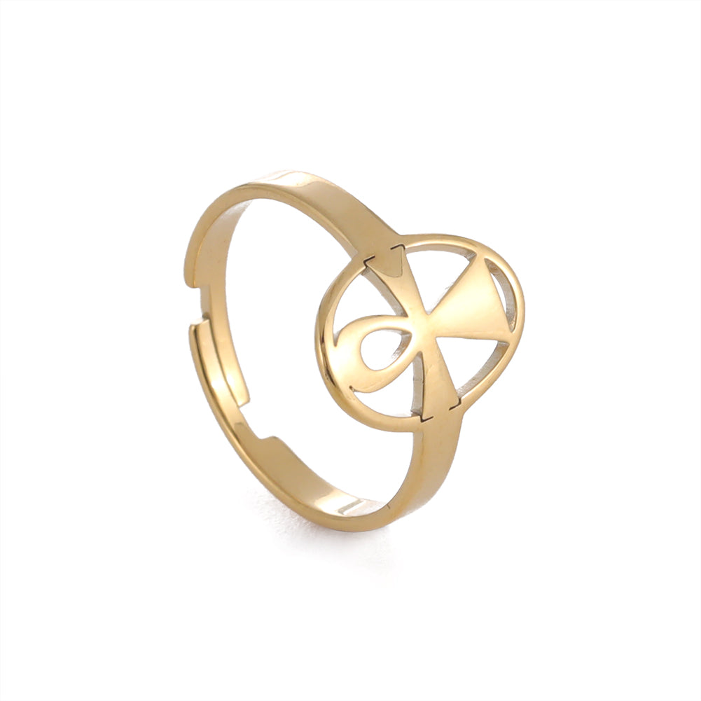 Love Cross Ring | Stainless Steel Small Geometric Women's