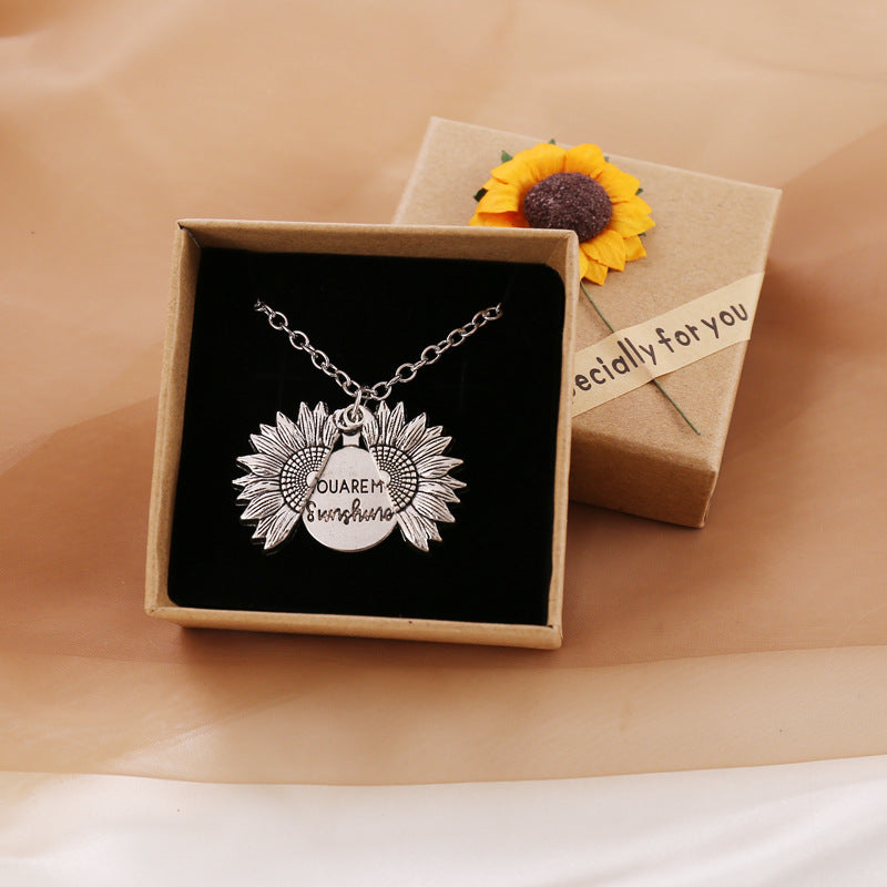 Sunflower Pendant Necklace for Women | Gold and Silver
