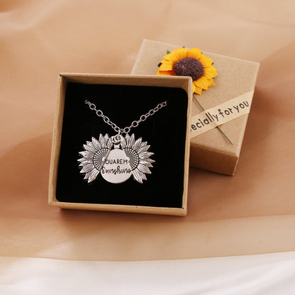 Sunflower Pendant Necklace for Women | Gold and Silver
