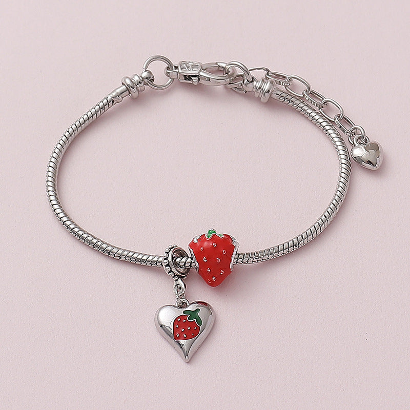 Strawberry Charm Bracelet | Cute Fruit Design for Women