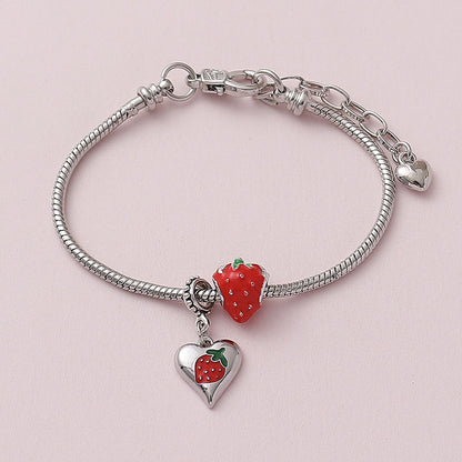 Strawberry Charm Bracelet | Cute Fruit Design for Women