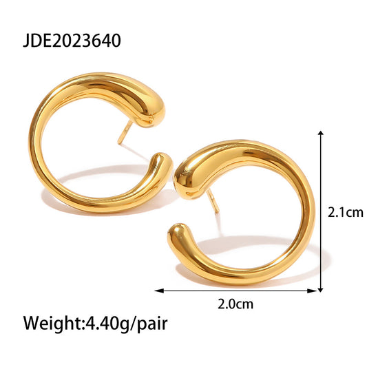 Gold Pearl Diamond Stud Earrings | Stainless Steel INS Style