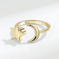 Star Moon Rotating Ring | Copper Adjustable Women's Gold Silver