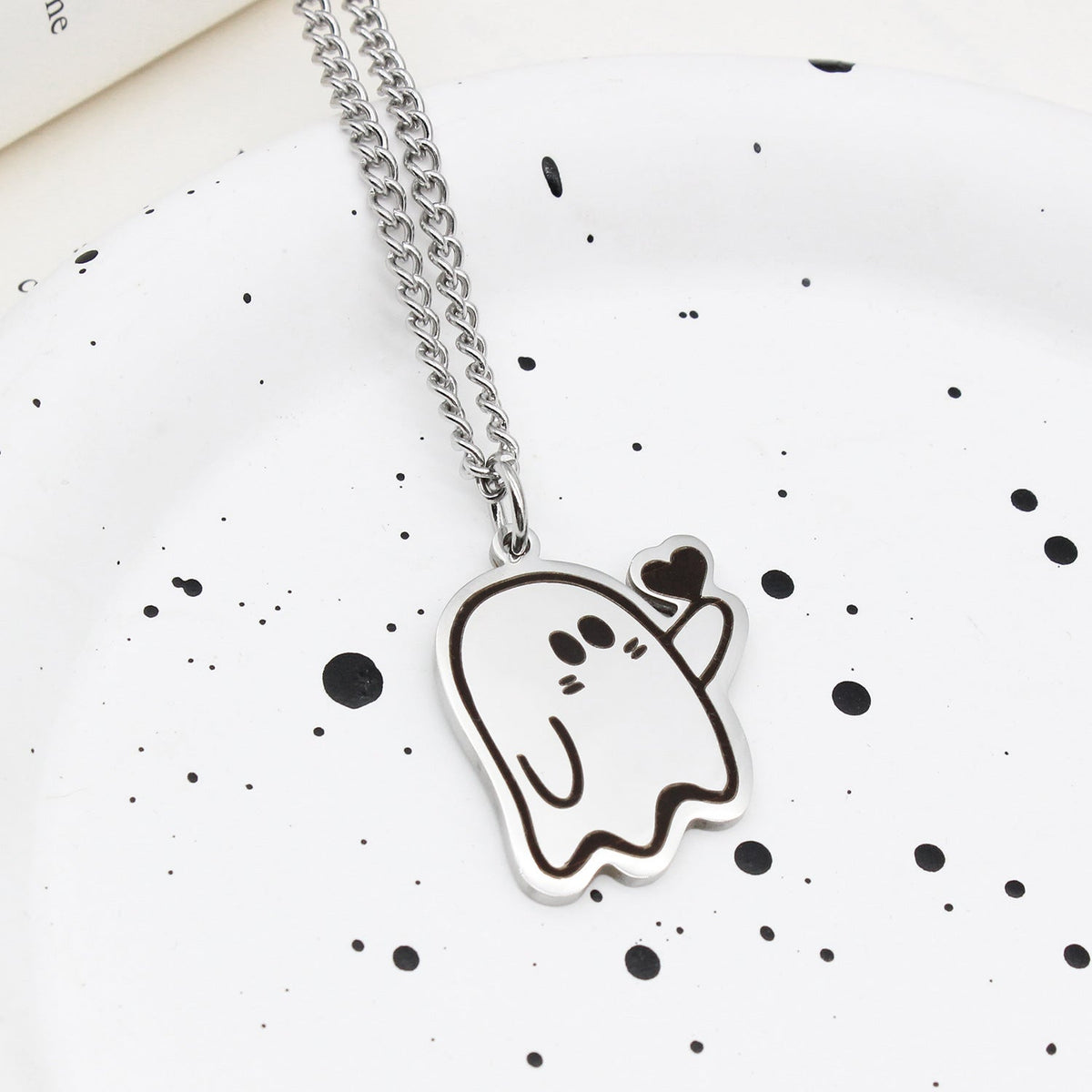Cute Love Ghost Pendant Necklace | Halloween Style Unisex