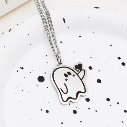 Cute Love Ghost Pendant Necklace | Halloween Style Unisex