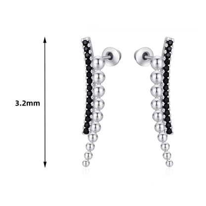 Long Bead Zircon Copper Earrings | Slimming Drop Natural Style