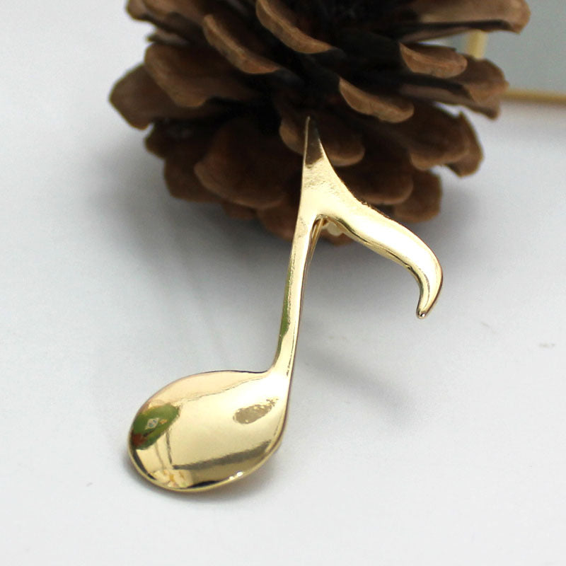 Musical Note Brooch | Alloy Electroplated Yellow Celebrity Street