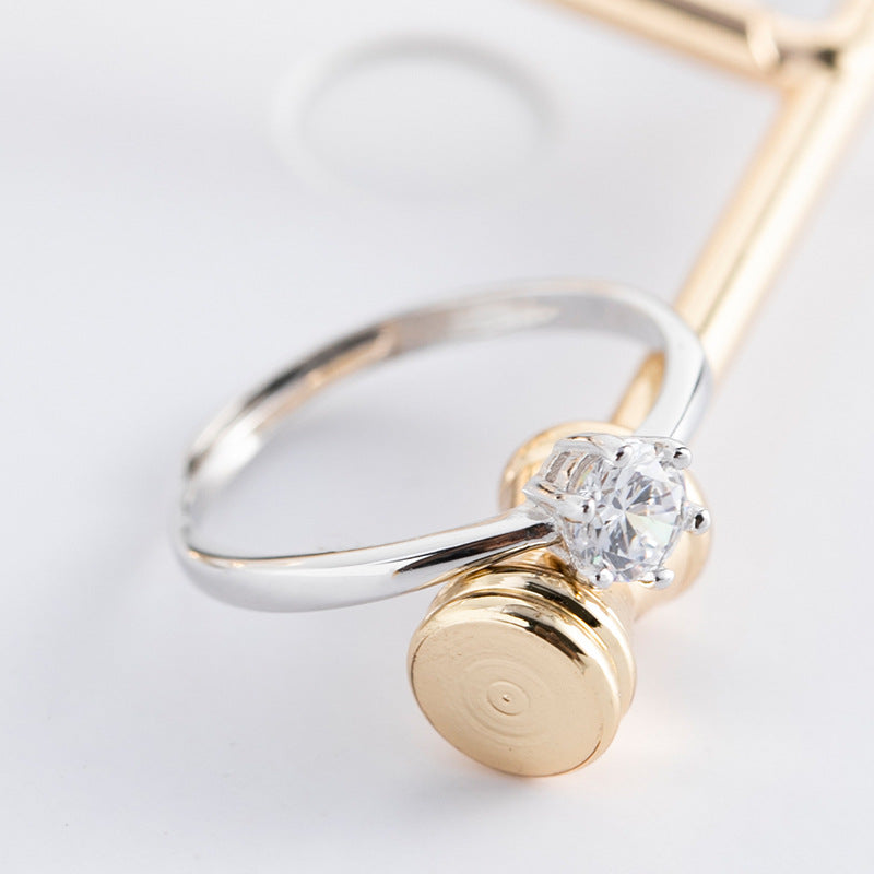 Sterling Silver Moissanite Ring | 925 Silver Zircon Women's Adjustable