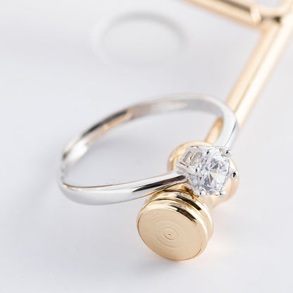 Sterling Silver Moissanite Ring | 925 Silver Zircon Women's Adjustable