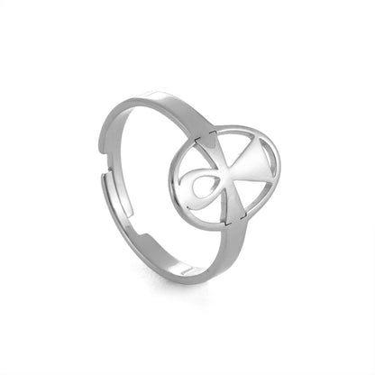Love Cross Ring | Stainless Steel Small Geometric Women's