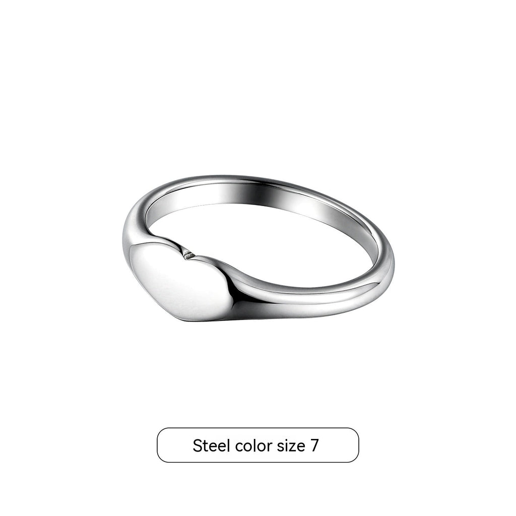 Hip Hop Love Couple Ring | Titanium Steel Heart Pinky Ring