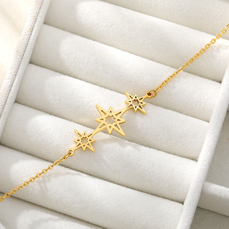 Star Pendant Chain Bracelet in Stainless Steel for Women