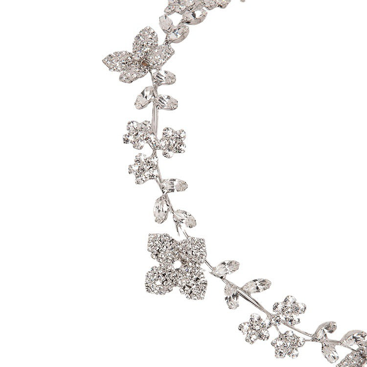 Crystal Zircon Flower Hair Band | Water Diamond Gold Silver 30g