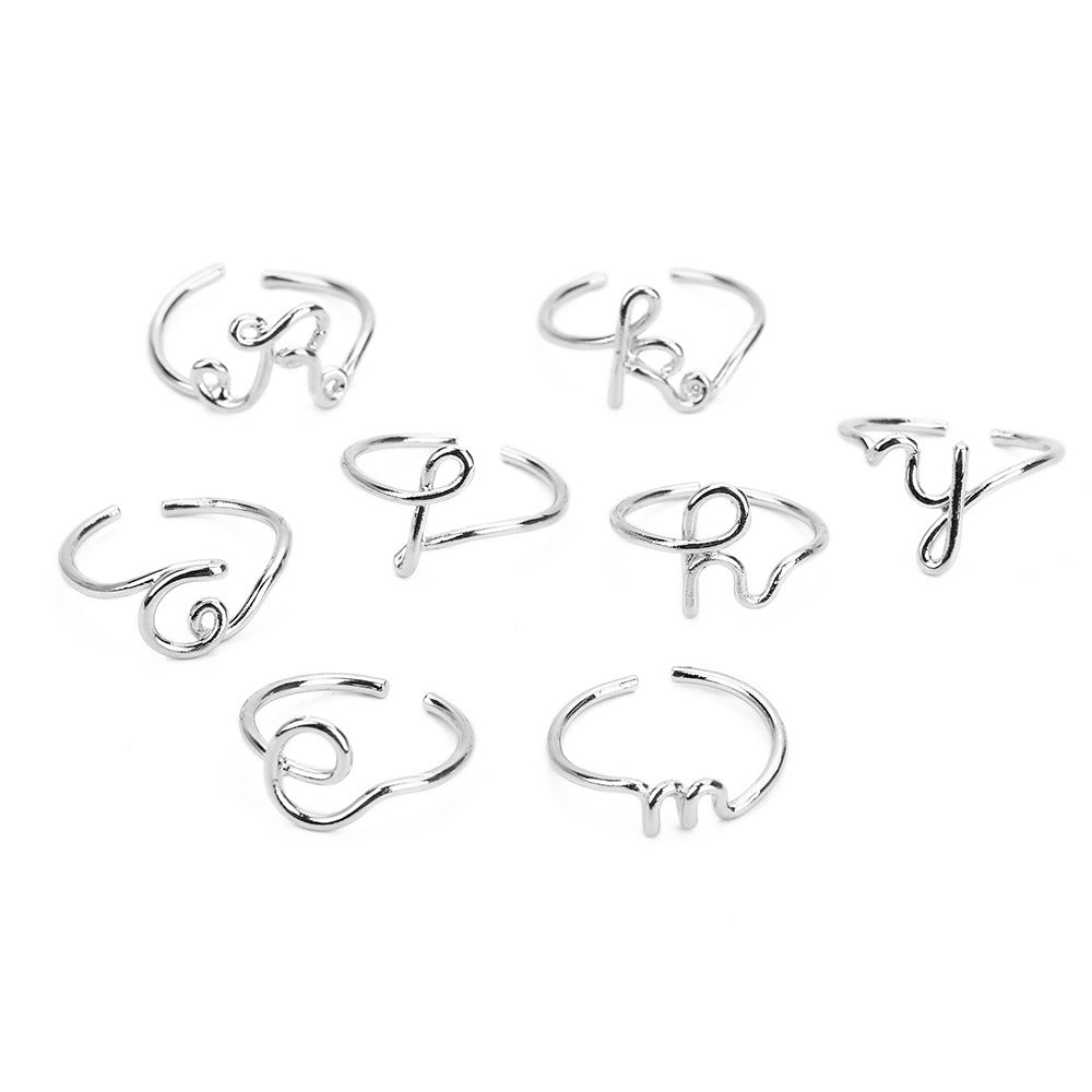 A-Z Initial Letter Ring for Women and Men