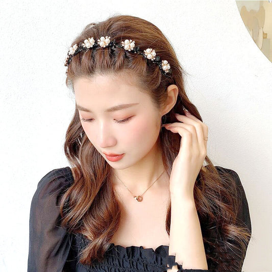 Pearl Lazy Braided Headband | Plastic Resin Korean Pastoral
