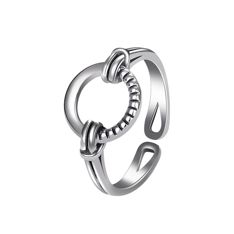 S925 Thai Silver Circle Ring | Adjustable Unisex Geometric