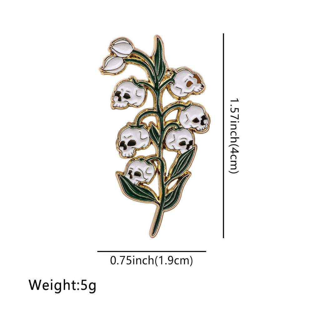 Skull Flower Brooch Pin | Alloy All-Match Badge Accessory