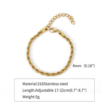 Stainless Steel 18K Cuban Chain Bracelet | Hemp Flower Design