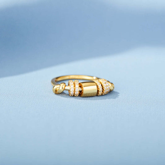 Zircon Spinner Anxiety Ring | Rotatable Copper Ring