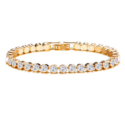 Crystal Diamond-Cut Silver Bracelet for Women