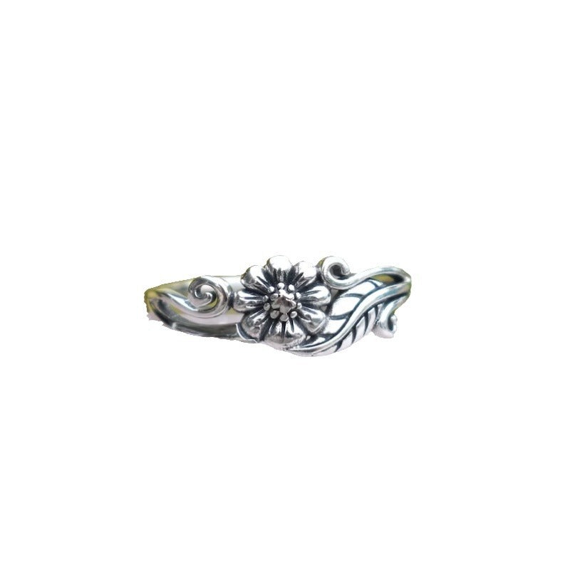 Retro Bohemian Floral Ring | Silver Alloy Vintage