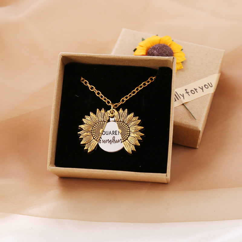 Sunflower Pendant Necklace for Women | Gold and Silver