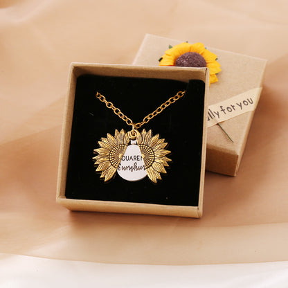 Sunflower Pendant Necklace for Women | Gold and Silver