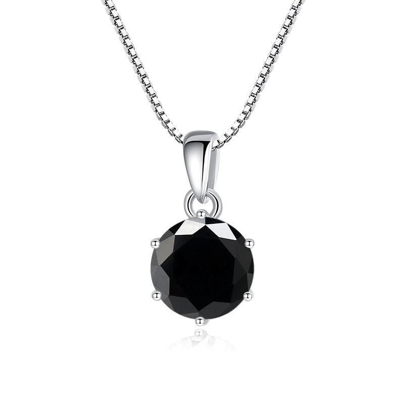 925 Silver Round Moissanite Pendant Necklace