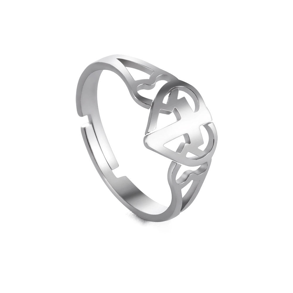 Love Cross Ring | Stainless Steel Small Geometric Women's