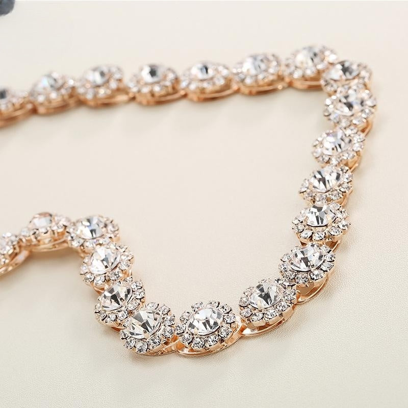 Sunflower Rhinestone Hair Band | Metal Silver Rose Gold Wedding