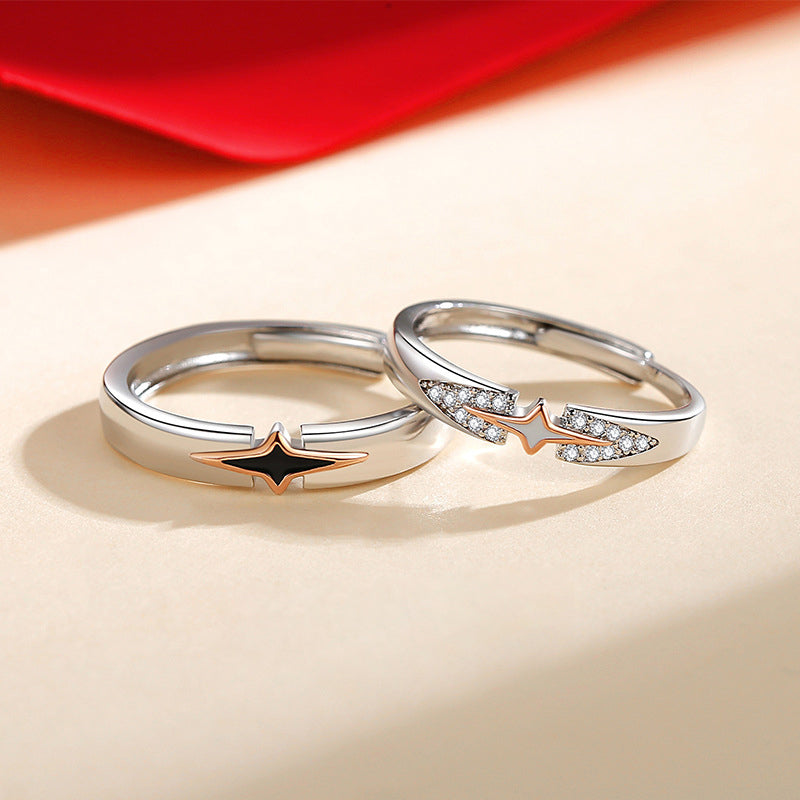 Star Couple Ring | Copper Adjustable Men's and Women's Niche