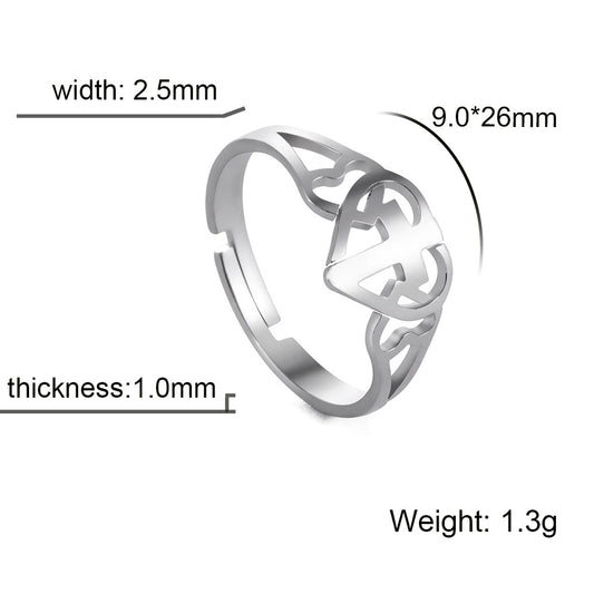 Love Cross Ring | Stainless Steel Small Geometric Women's