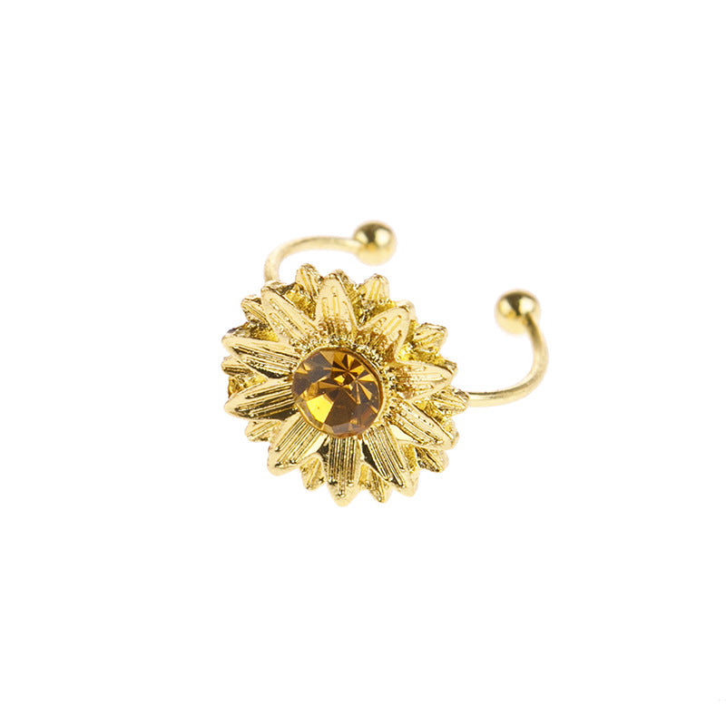 Daisy Flower Open Ring for Women | Gold and Silver