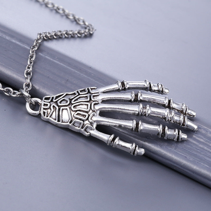 Punk Retro Paw Print Pendant Necklace in Stainless Steel