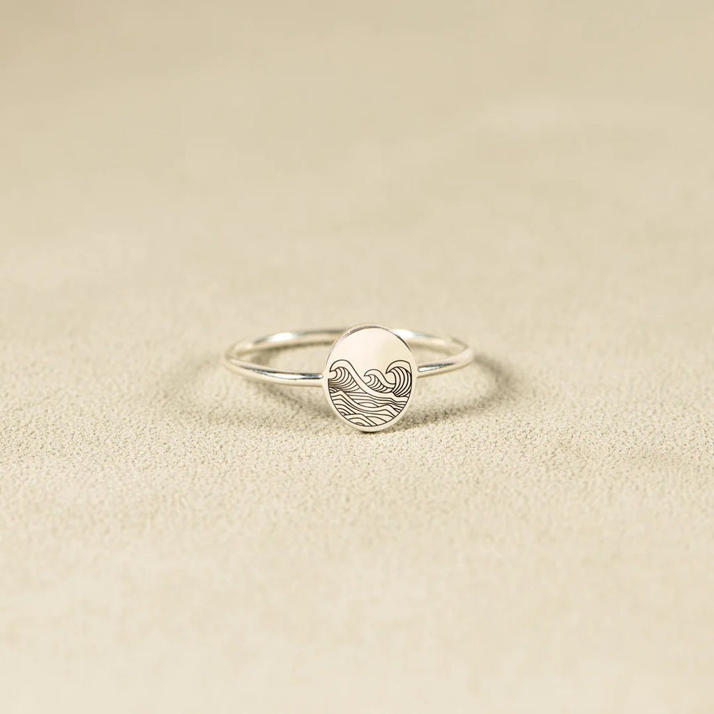 S925 Pure Silver Sea Wave Ring | Women's Minimalist Band