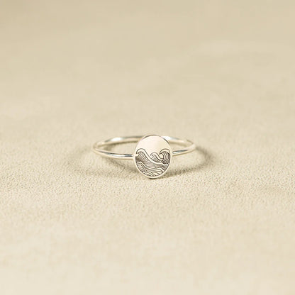S925 Pure Silver Sea Wave Ring | Women's Minimalist Band