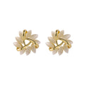 Triangle Opal Stud Earrings | Copper S925 Silver Needle Geometric