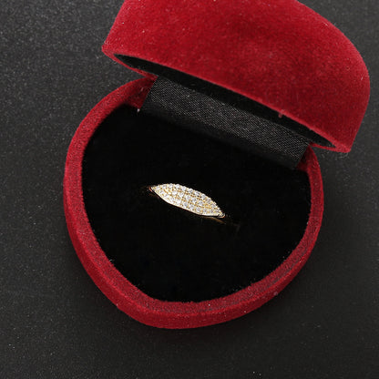 Gold Plated Zircon Micro Setting Ring | Copper White Gold 14K
