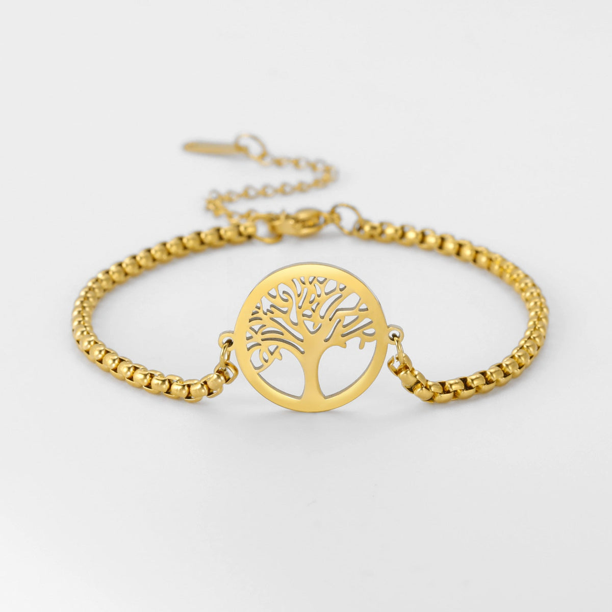 Hollow Life Tree Pendant Bracelet in Titanium Steel