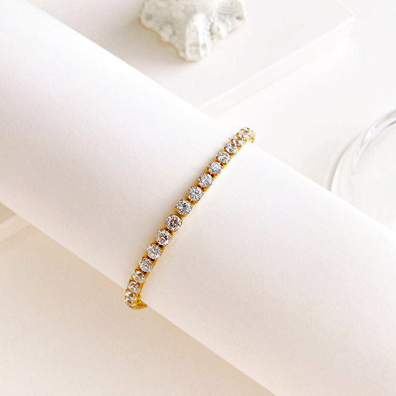 Full Diamond Titanium Steel Couple Bracelet | Gold and Steel