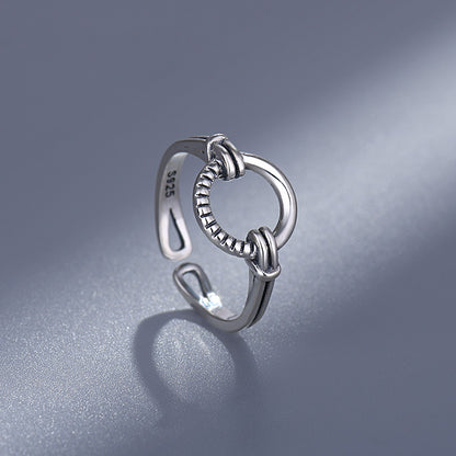 S925 Thai Silver Circle Ring | Adjustable Unisex Geometric