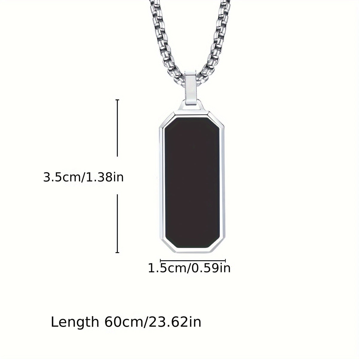Black Drip Oil Geometric Pendant Necklace for Men
